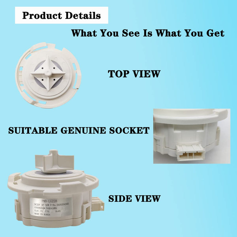 EAU60710801 EAU60710802 EAU62043401 EAU62043403 Dishwasher Drain Pump Motor(OEM), Compatible with LG Dishwasher, Exact Replacement EAP12742537 etc, Fix OE error codes