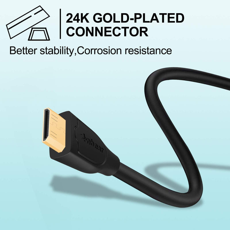 Mini HDMI to HDMI Adapter,Anbear Mini HDMI to HDMI Cable 4KÃ—2K for DSLR Camera,Laptop, Camcorder, Tablet and Graphics Video Card