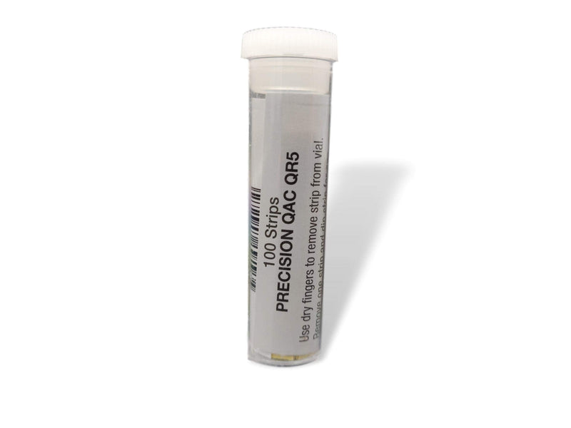 FryOilSaver Co, Quat Strips Pack of 4 x Vials, Restaurant Grade Quaternary Ammonium Sanitizer Strips, Precision QAC QR5, 0-500ppm Multi Quat Strips for Food Service, 4 x Vials of 100 Strips Each 400