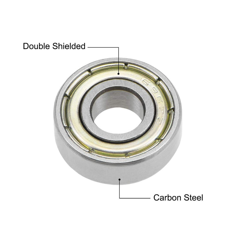 uxcell 696ZZ Deep Groove Ball Bearings Z2 6mm X 15mm X 5mm Double Shielded Carbon Steel 2pcs 6mmx15mmx5mm