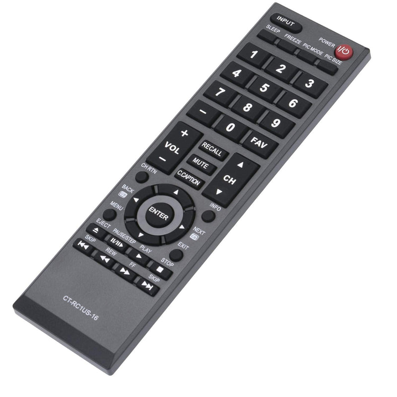 AIDITIYMI CT-RC1US-16 Remote Control Replacement for Toshiba TV 19AV600 19AV600U 19AV600UZ 19C100 19C100U 19C10U 19C1D 19C1DU 22SL400 22SL400U 23L1350U 23L2300U 24L4200 24L4200U 24SL410U 24SL410UM
