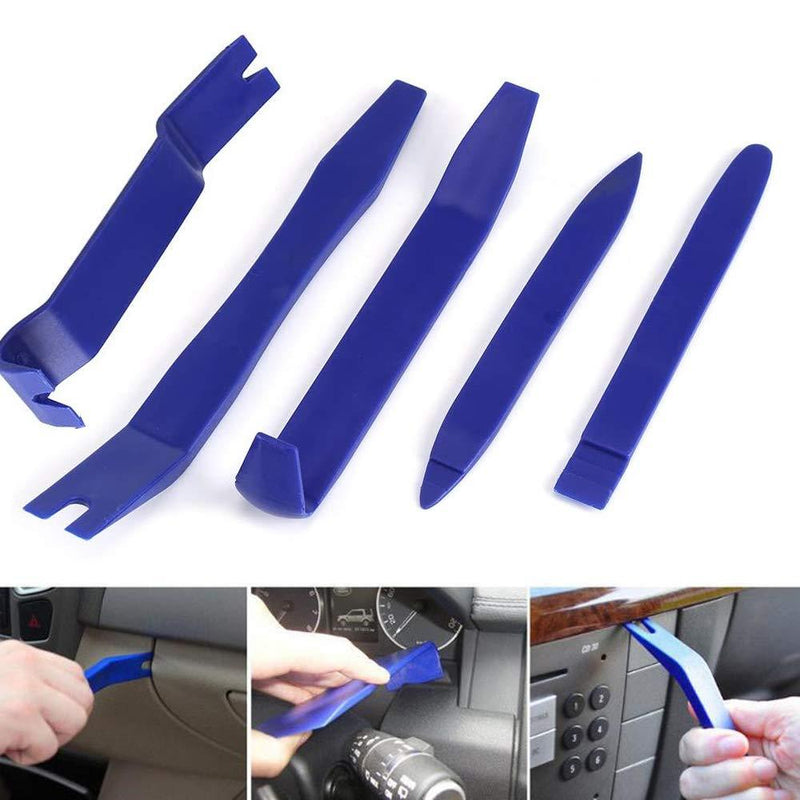 XBRN Trim Removal Tool - 5Pcs Trim Removal Tool Set,Car Pry Tool Kit, Car Panel Door Audio Trim Tool Kit for Vehicle Dash Radio Audio Installer