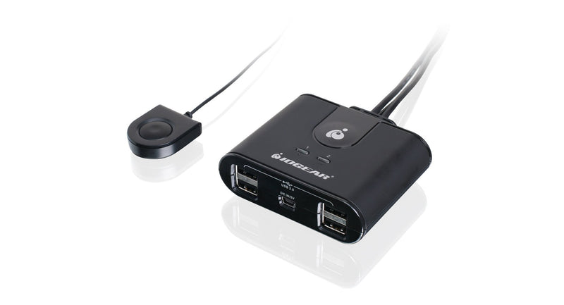 IOGEAR 2 Computer 4-Port USB 2.0 Peripheral Sharing Switch, GUS402 2x4 2.0/4 Port