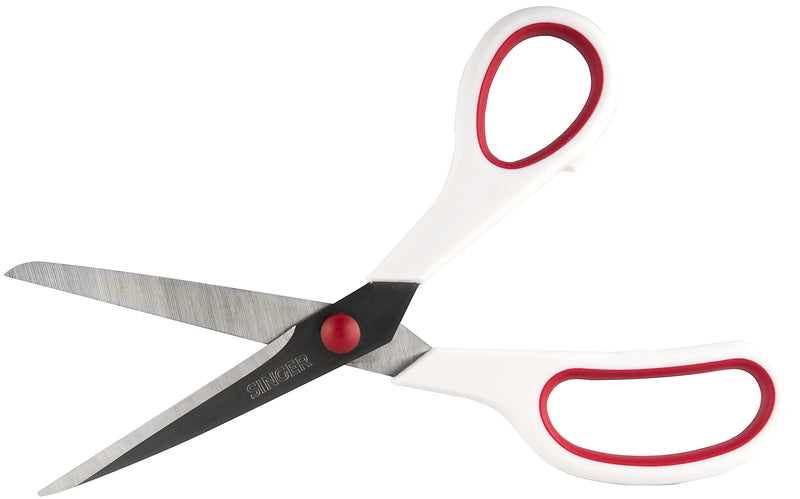 SINGER Fabric Scissors with Comfort Grip, 1-pack, Red & White