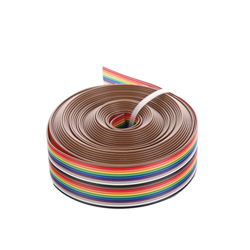 Eowpower 16.5Ft/5M 20Pin Rainbow Color Flat Ribbon Cable IDC Wire Cable