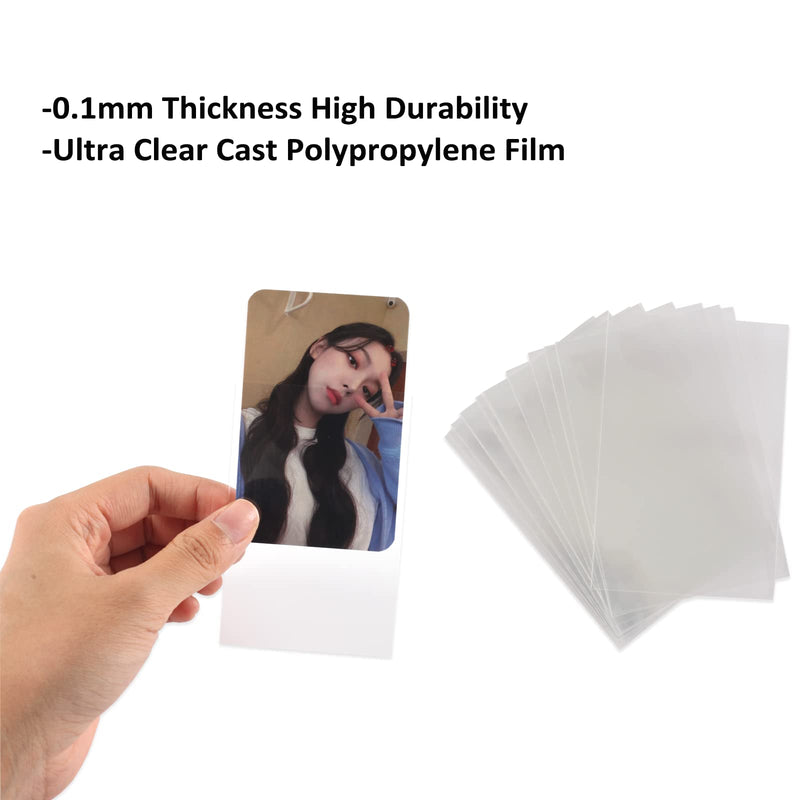 Neffliwe Card Sleeves (300 Sleeve/Clear) 0.1mm Thick Clear Kpop Photocard Sleeves 58 x 89 mm Trading Card Protector for Photocard Mini Polaroid