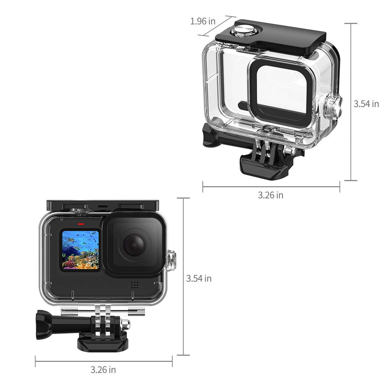 Waterproof Housing Case, hongdak Underwater Protective Case Shell with Bracket Accessories, Housing Case Diving 60 Meter for Go Pro Action Camera (for Gopro Hero 9/10) for Gopro hero 9/10