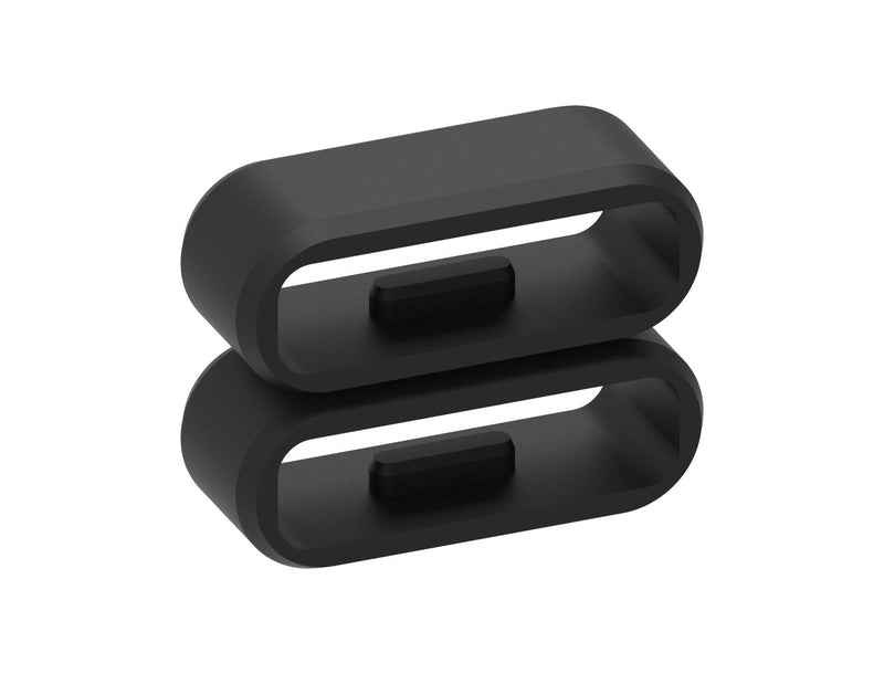 Black Silicon Fastener Ring Security Loop Compatible with Garmin Vivoactive 4s/ Vivosport/ Vivosmart HR & HR+/Approach X40& X10/Venu 2S Samrtwatch Band