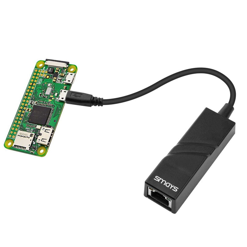 OTG Micro B Ethernet Adapter for Linux Raspberry Pi Zero W, Windows 10 Tablet (Lenovo Miix 2 8), Android Samsung Galaxy Tab Pro 10.1" - Micro USB 2.0 RJ45 10/100 LAN