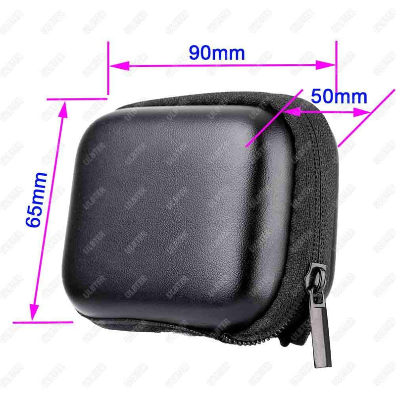 Mini Storage Bag Case for GoPro Hero9 Hero8 Black Camera + GoPro Hero 9 8 Rubber Lens Cap Cover, ULBTER Carrying Portable Boxes Accessory for Go pro Hero9 Hero8 [2+1 Pack] Black Bag+Cover