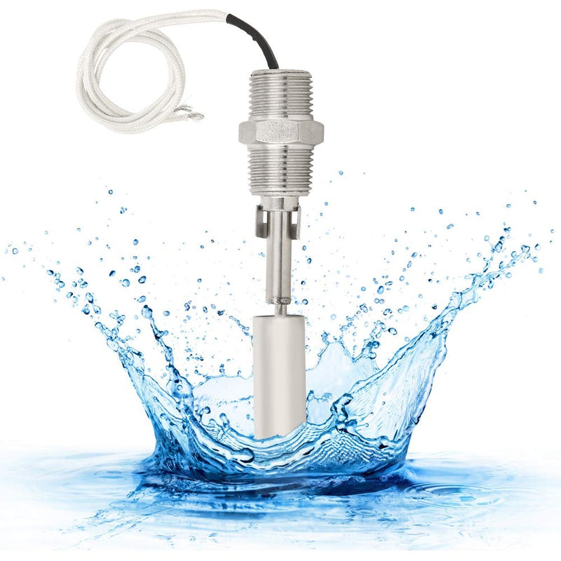 Horizontal Liquid Float Switch-Liquid Water Level Float Sensor Switch Side-Mounted 304 Stainless Steel 1/2Npt Male Thread Tanks Water Level Sensor for Water Tank,Fuel Tanks, Water Towers DC0-110V
