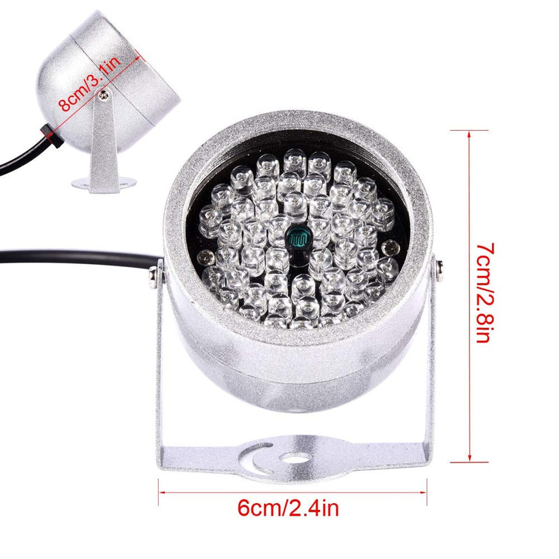 ASHATA IP Camera Fill Light with 48 LED Lamps, Waterproof Infrared Night Vision Illuminator Light for Security CCTV Camera for toll Station, Parking lot, Road Monitoring, etc