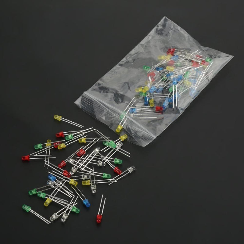 Electronic Components Kit, Electronic Components Assortment LED Diodes Transistor Electrolytic Capacitors Resistors, 1390pcs