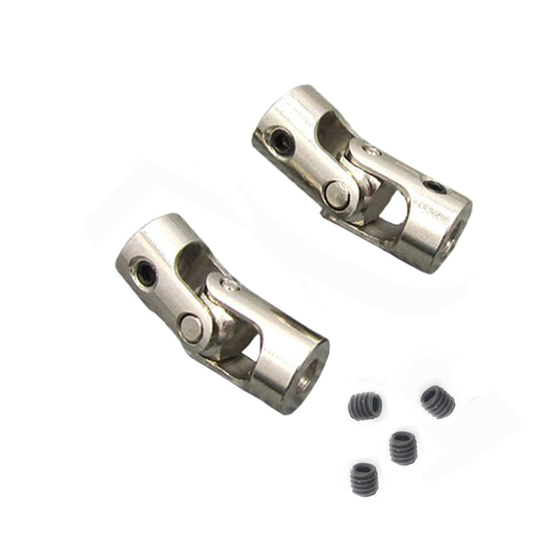 2 Pack Universal Joint Shaft Coupler Coupling Steering Connector for RC Car Crawler Boat,6mm to 6mm