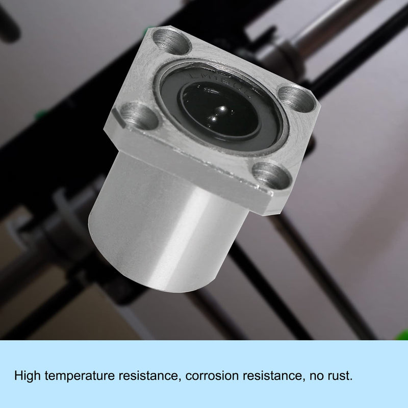 Aopin LMK20UU Square Flange Linear Motion Ball Bearing, ID 20mm, OD 32mm Linear Ball Bearings Sae52100 Carbon Steel, 5 Rows of Steel Balls, Great for CNC, 3D Printer, Linear Rail Guide 1