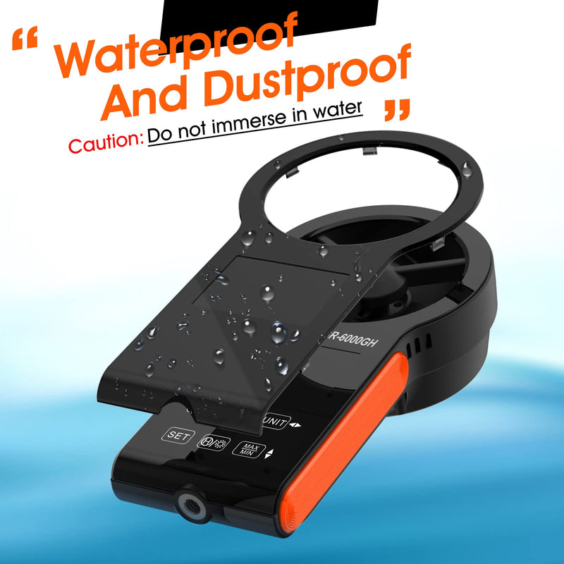 Handheld Wind Meter Digital Anemometer, GR-6000GH Air Flow Speed Wind Speed CFM Meter Measuring Air Speed Air Volume Temperature for HVAC, Boat Sailing, Shooting