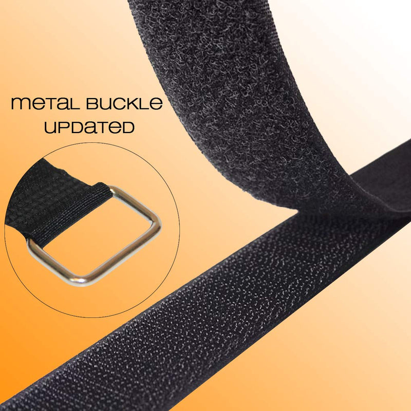 VIGAER 8"-12"-18"-24"-30" Reusable Fastening Cable Straps, 30 Pcs Securing Straps Adjustable Nylon Hook and Loop Cinch Cable Ties Down with Metal Buckle 8"-12"-18"-24"-30"