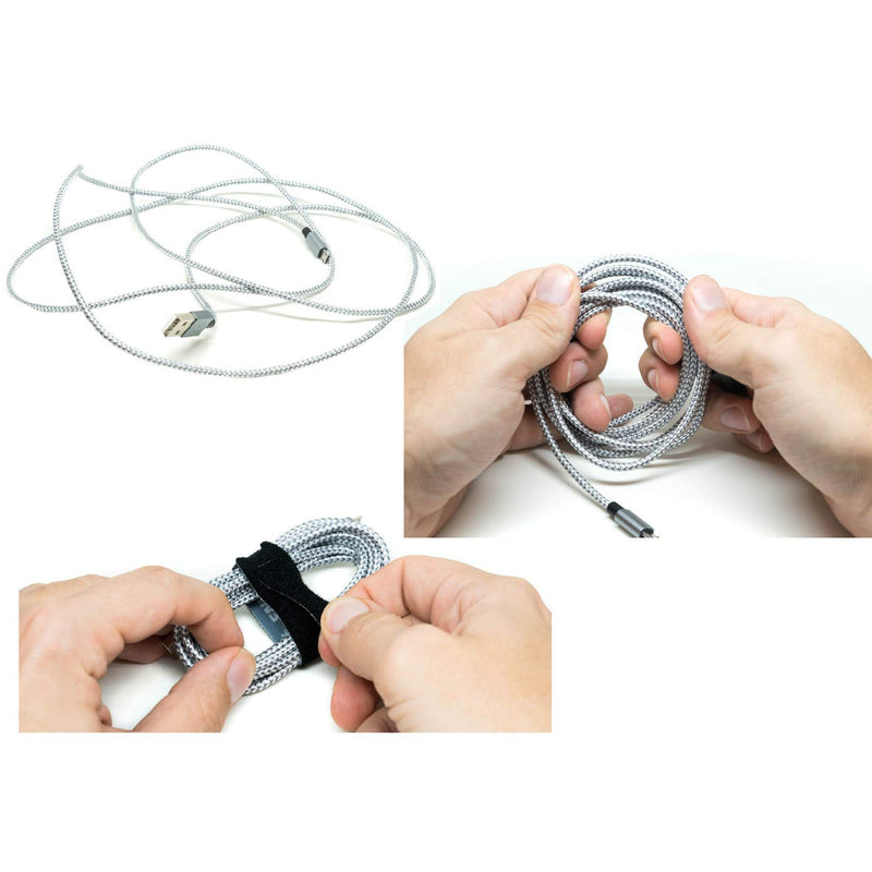 Reusable Cinch Straps 1" x 12" - 12 Pack, Multipurpose Quality Hook and Loop Securing Straps (Black) - Plus 2 Free Bonus Reusable Cable Ties 1" x 12"