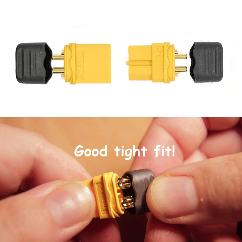 XT60 Connectors Female Male - Easy Solder Functional Wire Cover for DIY Custom Lipo Battery RC Car 3D Printer (10 Female + 10 Male)