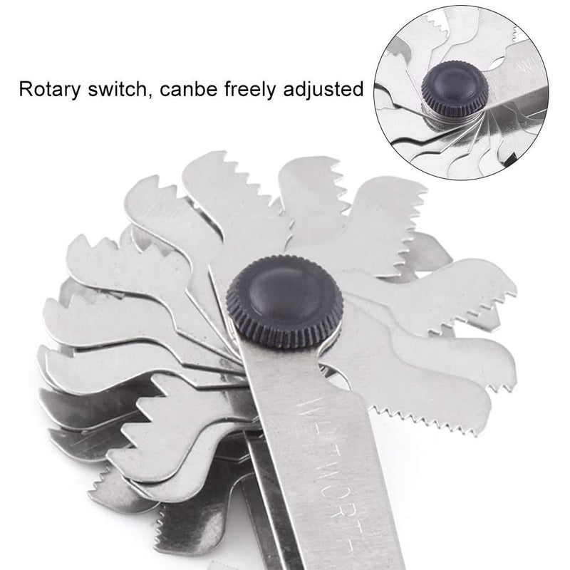 Thread Pitch Gauge Set, Stainless Steel Screw Thread Pitch Measuring Tool(Metric/Imperial 52-Leaves)