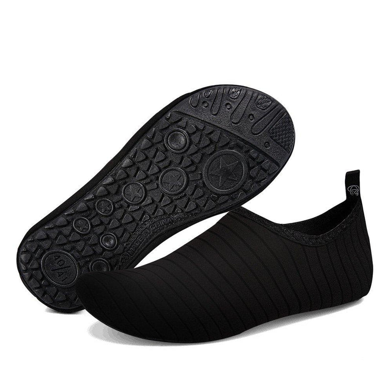 Womens and Mens Kids Water Shoes Barefoot Quick-Dry Aqua Socks for Beach Swim Surf Yoga Exercise 3.5-4 Tw.black