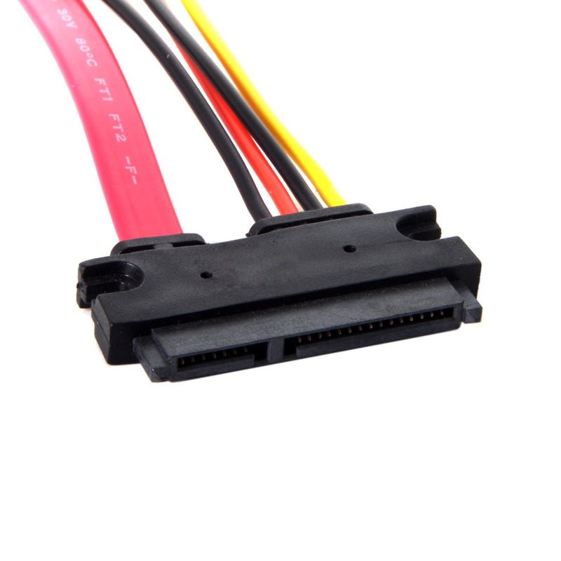 Cablecc SATA III 3.0 7+15 22 Pin SATA Male to Female Data Power Extension Cable 30cm Red Color
