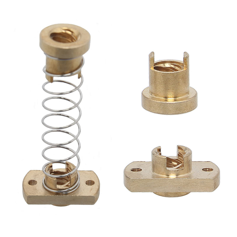 2 Pack Anti Backlash Spring Loaded Nut Elimination Gap Brass Nuts Z Axis Acme Threaded Rod Upgrade Kit for Ender 3s 3 Pro V2 CR10 Tornado 3D Printer