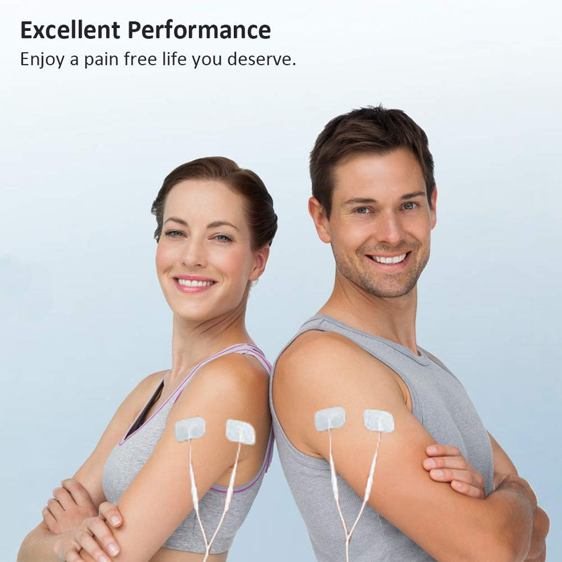 16 Pads of Easy@home 2"x 2" TENS Unit Reuseable Self Stick Carbon Electrode Pad - Non Irritating Design 2x2 Inch (Pack of 16)