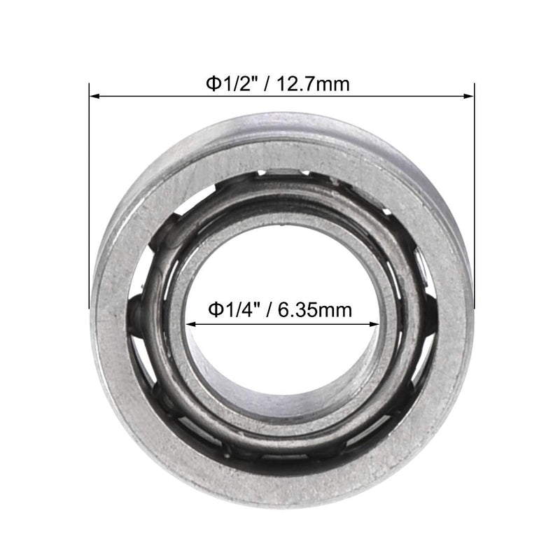 uxcell SR188 Open Stainless Steel Ball Bearing 1/4" x 1/2" x 3/16" R188 Bearings 5pcs
