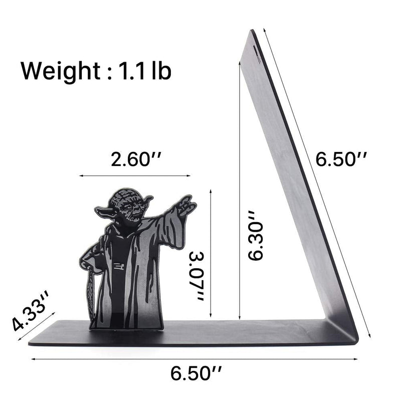 Premium Heavy-Duty Metal Bookend - Black L-Shaped Bookend Supports on Office Desk, Creative Gift for Dad and Lover (Master) Master