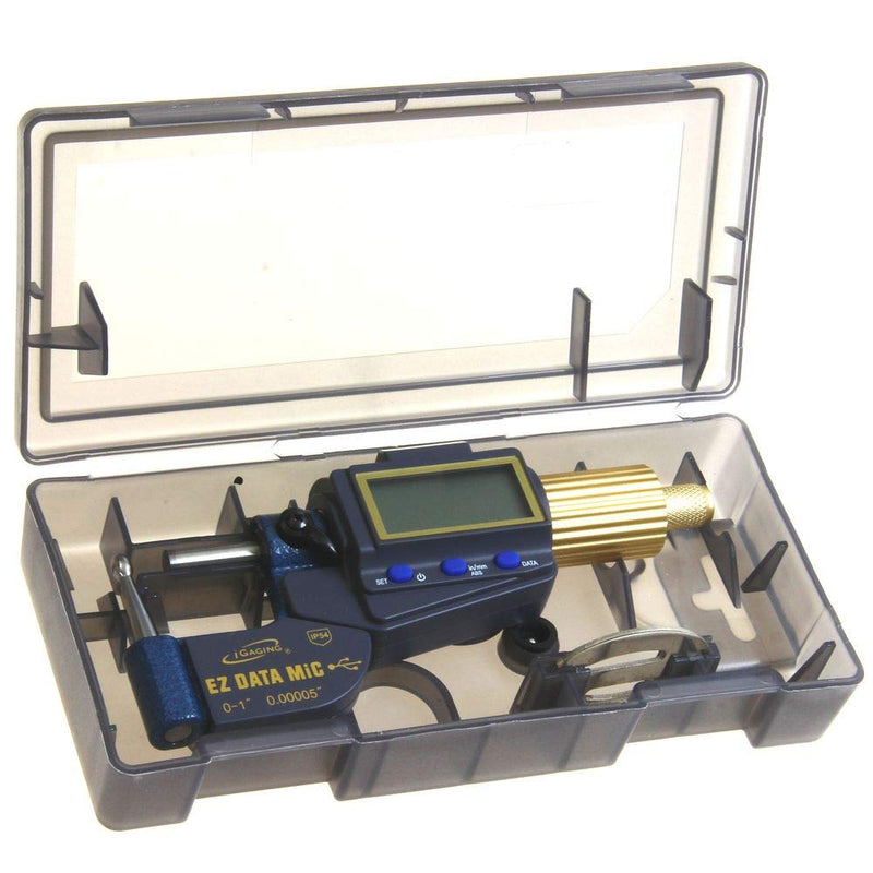iGaging Reloading Micrometer Tube Ball Spherical Anvil 0-1"/0.00005" Gunsmith X Large Display Gen 2