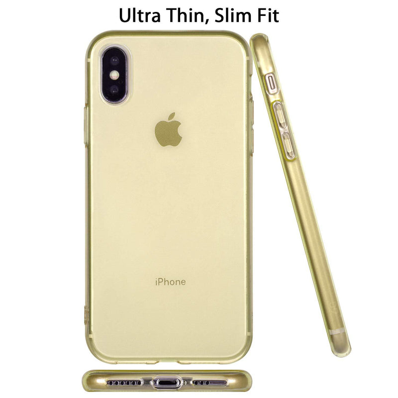 Wisdompro iPhone Xs Case, iPhone X Case, Bundle of 5 Pack Extra Thin Slim Jelly Soft TPU Gel Protective Case Cover for Apple iPhone X XS 10(Blue, Aqua Blue, Hot Pink, Yellow, Red)- Transparent Color [XS/X] 5-Color Clear