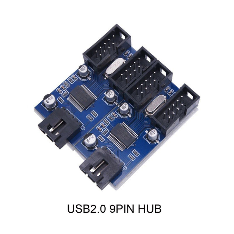 chenyang CY 9Pin USB 2.0 Header 1 to 2/4 Female Extension Cable HUB Connector Motherboard Adapter Port Multilier 1 to 4 cable