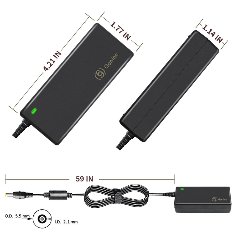 Gonine 12V 5A DC Power Supply, AC 100-240V 60W Adapter Transformers, Suit for Christmas Tree LED Light Strips CCTV Security System LCD Monitor. with 5.5 X 2.1 mm Tip and 11 Pcs DC Connector. 12V 5A AC Adapter +11* DC JACK