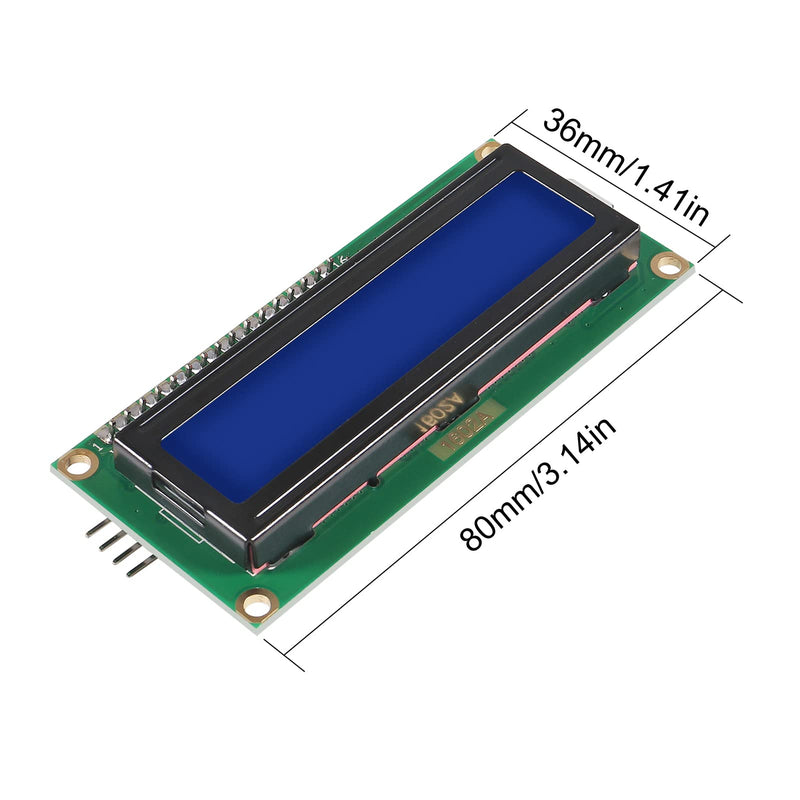 AITIAO 3 Pack 1602 LCD Display Module IC I2C TWI 16x2 Characters Serial Interface Adapter LCD Module for Arduino Raspberry Pi TinkerBoard Nanopi BPI STM32 DIY Maker Project IoT (Blue Display) Blue Display