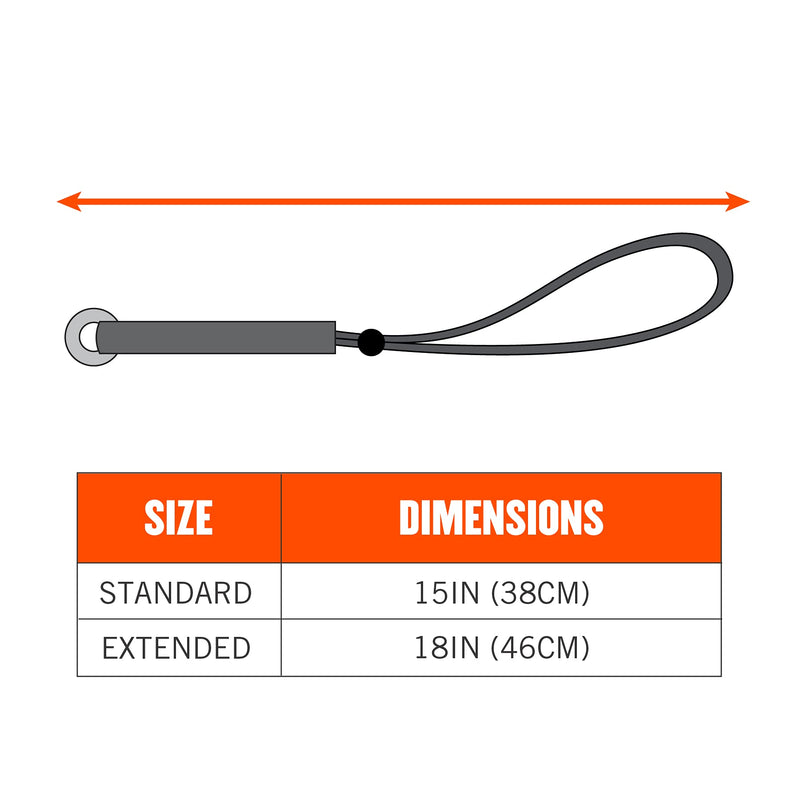 Ergodyne Squids 3703 Tool Tail Attachment with Loop End, Standard Length, 15 Pounds 3-Pack