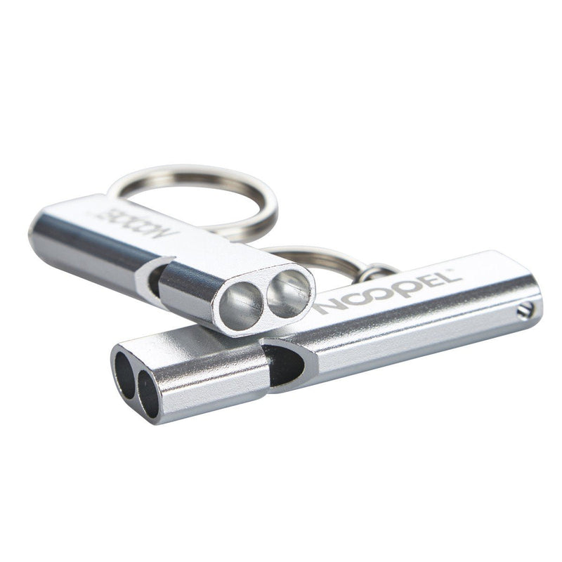 Noopel Emergency Whistles Lifeguard Safety Whistle with Lanyard and Keychain for Outdoor Camping Hiking Boating Hunting Fishing Kayak Kids Rescue Signaling Loud Survival Whistle 2 Pack Silver
