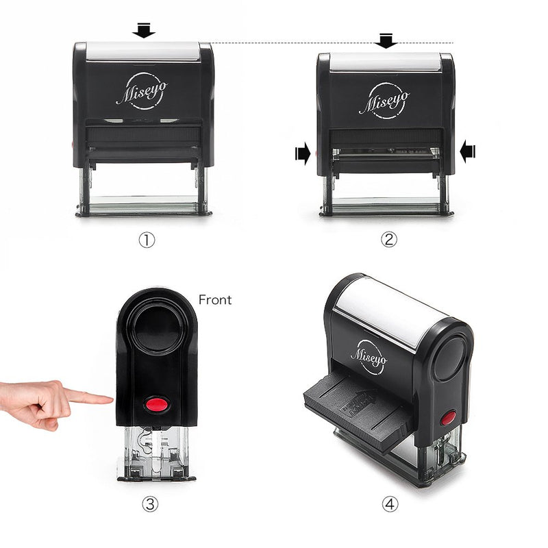 Miseyo Paid Stamp Self Inking with Date, Check Number, Amount - Red Ink PAID - A