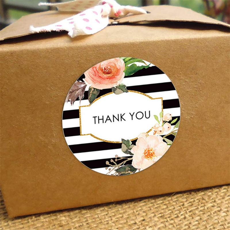 1000pcs Thank You Stickers 1'' (Small) Round Adhesive Flowers Labels Decorative Sealing Stickers for Christmas Gifts, Wedding, Party (A-18 Thank You)