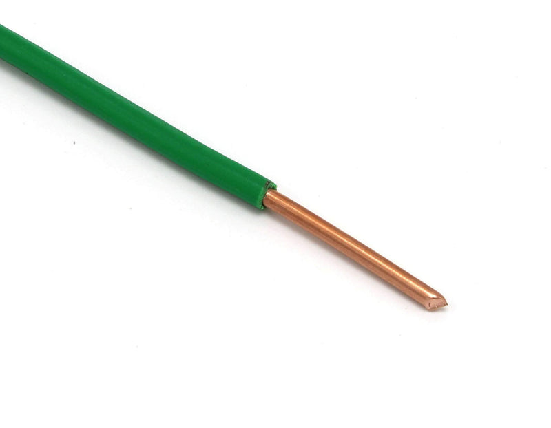 Green THHN Wire - 12 AWG - 25 Feet - Solid Copper Grounding Wire, Proudly Made in America - Ground Protection Satellite Dish Off-Air TV Signal - UV Jacketed Antenna Electrical Shock 25 Feet (7.5 Meter) Green