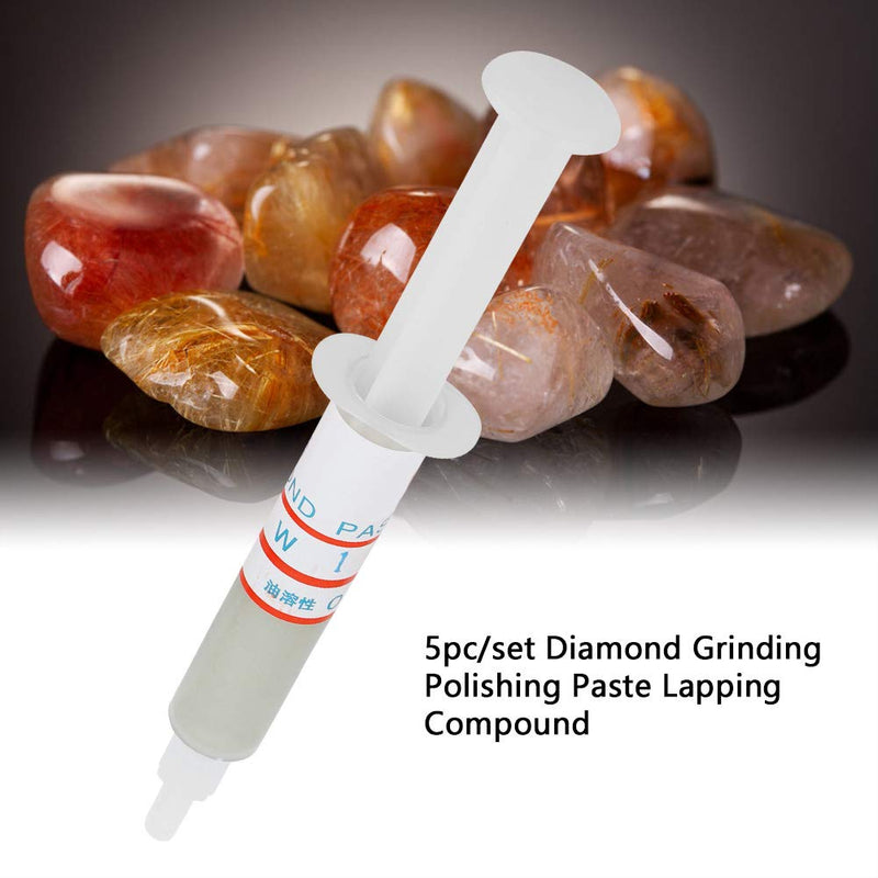 5 pieces/set diamond grinding diamond paste diamond paste polishing paste lapping paste grinding paste needle tube (W1 (8000 mesh mirror polishing))
