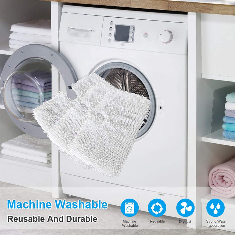 Fushing 3Pcs Steam Mop Pads, Washable Microfiber Cleaning Steamer Replacement Pads for Shark Steam Mop S3501 S3601 S2902 S3901 S3550 S3601D S3801 S3801CO SE450 S2901 3 Pack