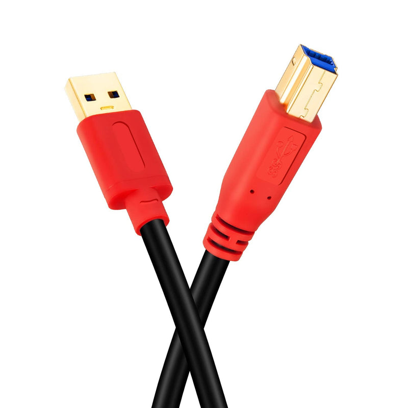USB 3.0 Cable A Male to B Male 6Ft,Tan QY Type A to B Male Compatible with Hard Disk Drive,Printers,Scanner,USB Hub,Monitor and More (2M/6Ft) 2M/6Ft