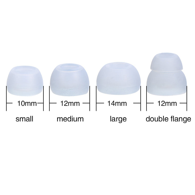eBoot Replacement Earbuds Silicone Eartips Earpads for Skullcandy Earphones, Black and Clear, 8 Pairs