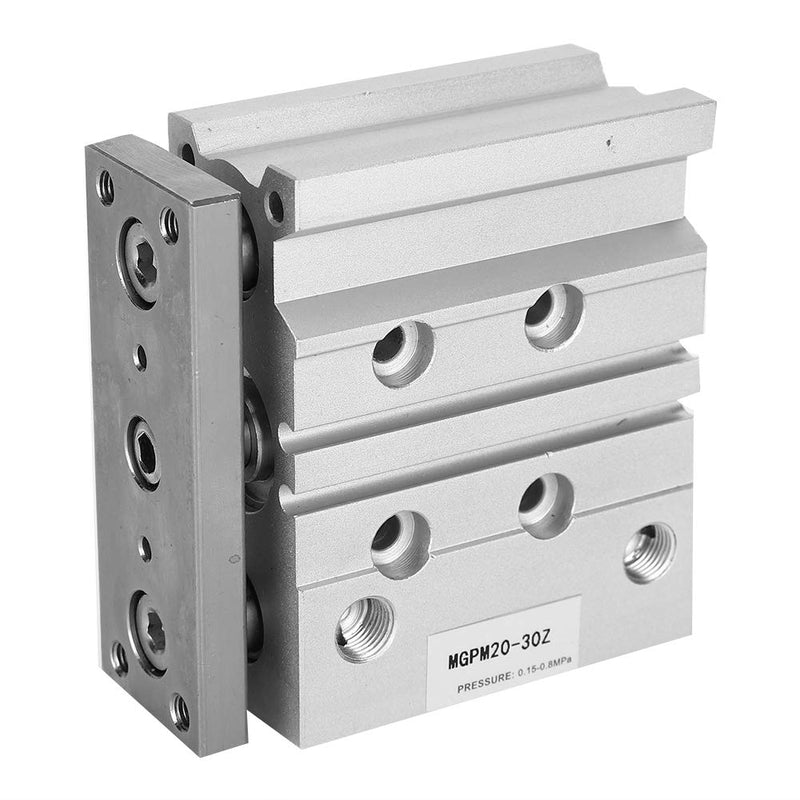 Air Cylinder MGPM20X30 3 Rod Double Action Pneumatic Cylinder 1 / 8in Thread Aluminum Alloy Pneumatic Cylinder