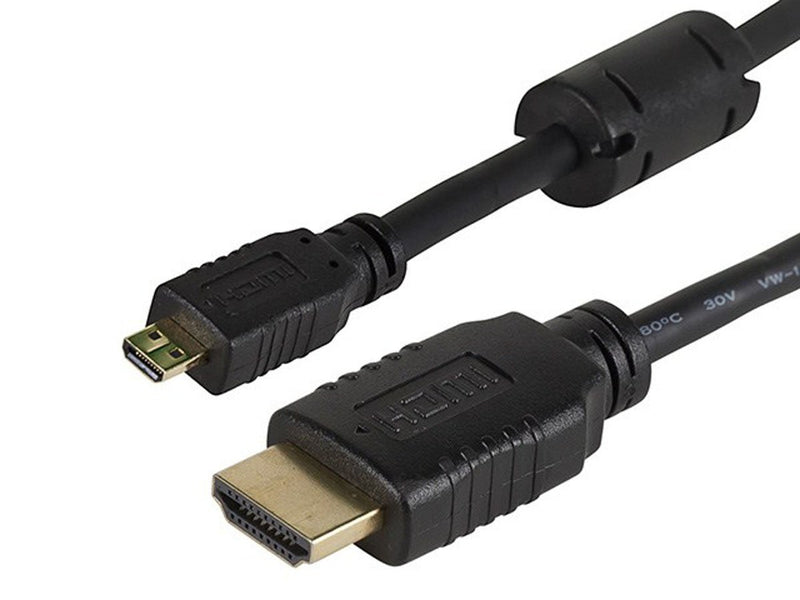 Monoprice High Speed HDMI Cable - 1.5 Feet - Black | with HDMI Micro Connector, 4K @ 24Hz, 10.2Gbps, 34AWG