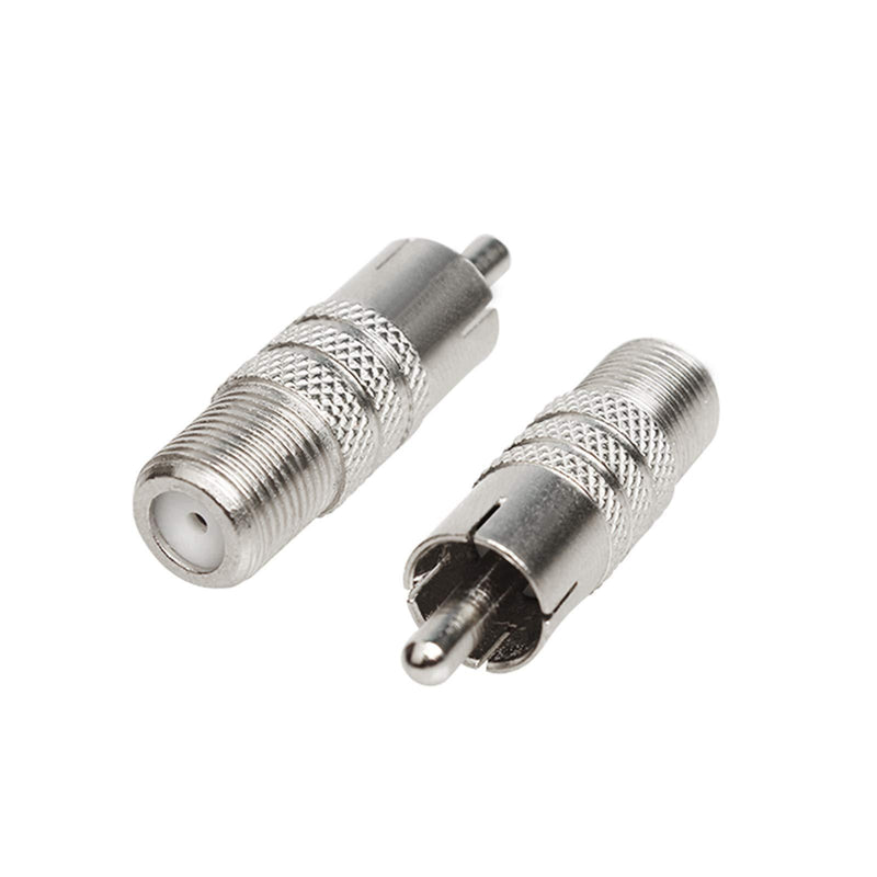 10 Pack F Type Female to RCA Male Coaxial Cable Adapter, Straight Coupler Adapter Connector for Video Audio (Nickel Plated)