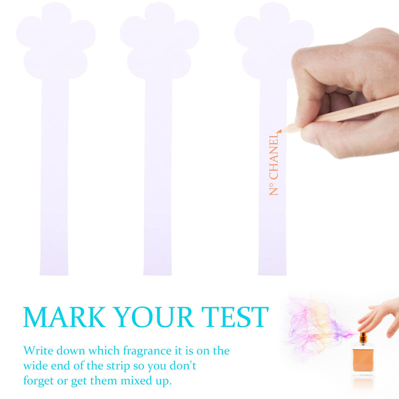 EXCEART Perfume Test Strips Aromatherapy Fragrance Tester Paper Disposable Essential Oil Paper Strips Odor Strips Pack of 100