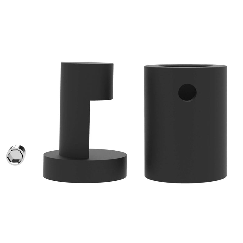 TOPNIKE Side Clamp Standoffs 3/4" x 1" Black Aluminum, Edge Grip Standoffs for Glass, Burglarproof Sign Standoff, Standoffs Hardware, for Acrylic, Glass, PVC, Glass Panel with 2pcs Spacers, Pack of 4