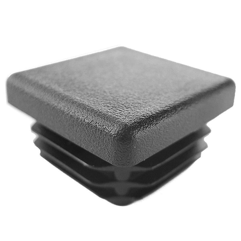 Prescott Plastics 1.5" Inch Square Plastic Plug Insert (20 Pack), Black End Cap for Metal Tubing, Fence, Glide Insert for Pipe Post, Chairs and Furnitures 20